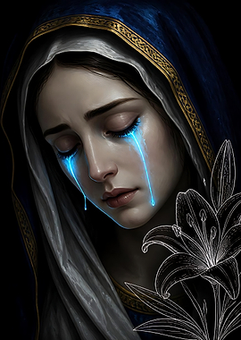 Weeping Virgin Mary with Glowing Tears
