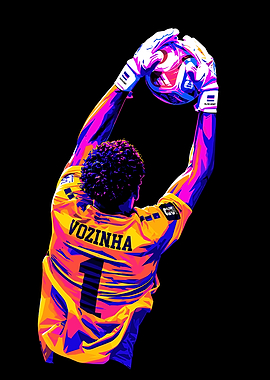 Vozinha Goalkeeper Pop Art Illustration