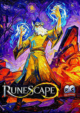 Old School RuneScape Wizard Van Gogh Style
