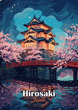 Hirosaki Castle Cherry Blossom Poster