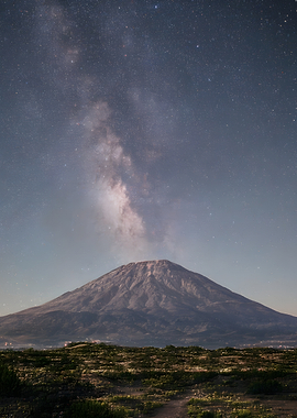 Milky Way Over Majestic Mountain