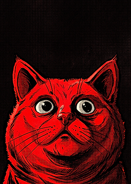 Red Cat Pop Art Portrait