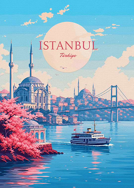 Istanbul Travel Poster Art