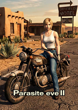Aya Brea on Motorcycle Parasite Eve