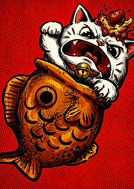 Angry Cat in Taiyaki Pastry