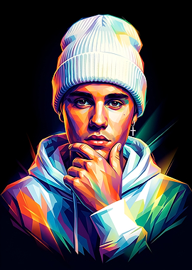 Justin Bieber Colorful Pop Art Portrait