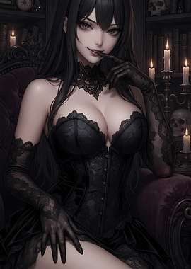 Seductive Vampire Lady Anime Girl