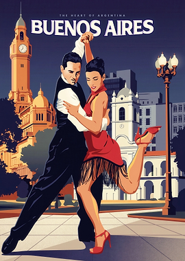 Buenos Aires Tango Travel Poster