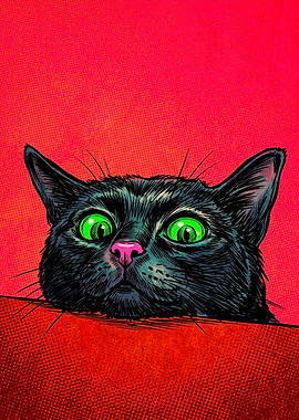Pop Art Black Cat Illustration