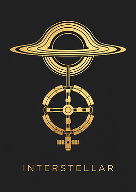 Interstellar Minimalist Gold Poster
