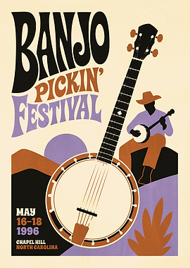 Vintage Banjo Pickin' Festival Poster
