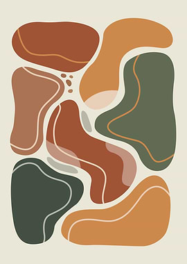 Abstract Organic Shapes Wall Art