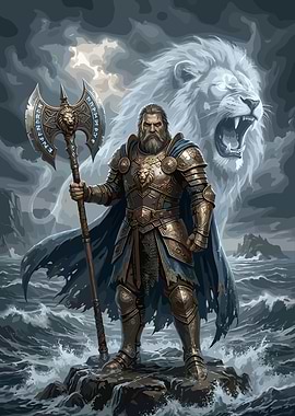 Warrior King with Spectral Lion
