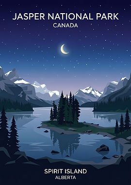 Jasper National Park Spirit Island Poster