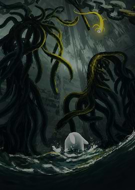Rain World Slugcat and Overseer