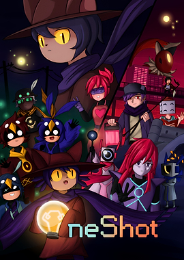 OneShot Game Character Ensemble Poster