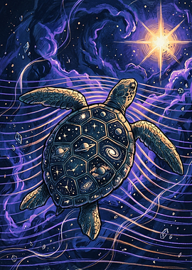 Cosmic Sea Turtle in Space