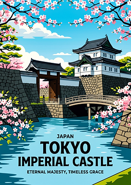 Tokyo Imperial Castle Travel Poster