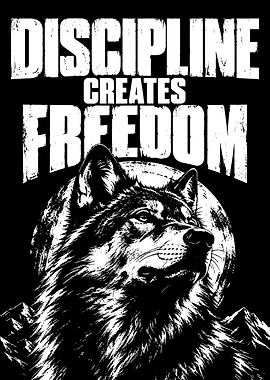Discipline Creates Freedom Wolf Poster