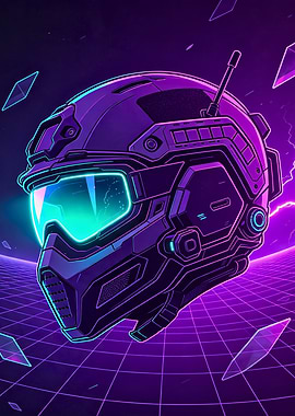 Neon Cyberpunk Tactical Helmet