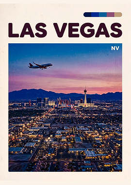 Las Vegas Sunset Travel Poster