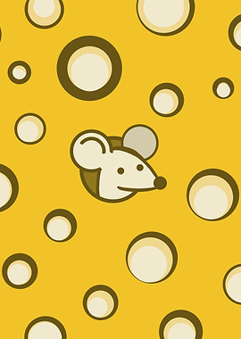 Minimalist Mouse and Swiss Cheese Pattern