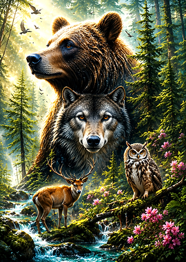 Majestic Forest Wildlife Portrait