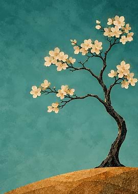 Stylized Cherry Blossom Tree Art
