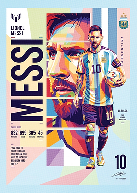 Lionel Messi Pop Art Poster