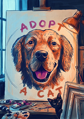 Adopt a Cat Painting