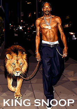 Snoop Dogg Walking a Lion