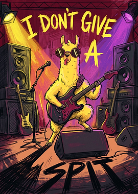 Rockstar Llama Playing Electric Guitar
