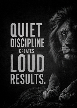 Quiet Discipline Lion Motivational Poster