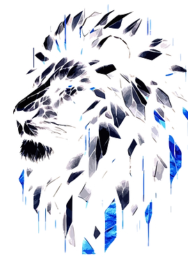 Abstract Geometric Lion Profile