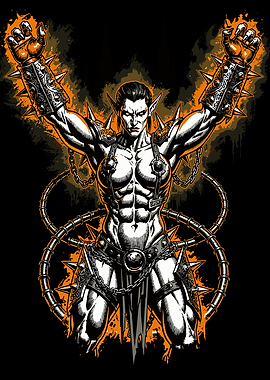 Fierce Armored Warrior Woman Illustration