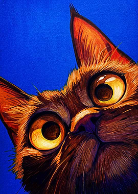 Close-up Portrait of a Curious Cat