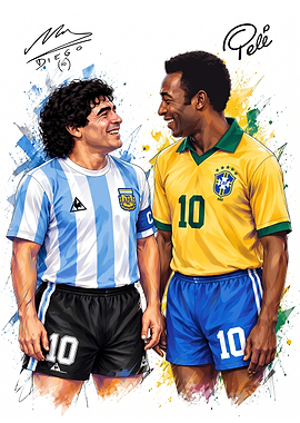 Diego Maradona and Pele Soccer Legends