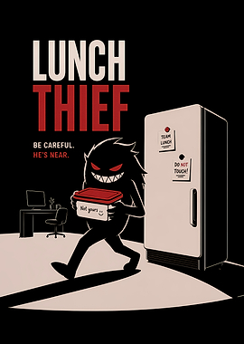 Lunch Thief Office Monster Poster