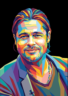 Brad Pitt Pop Art Portrait