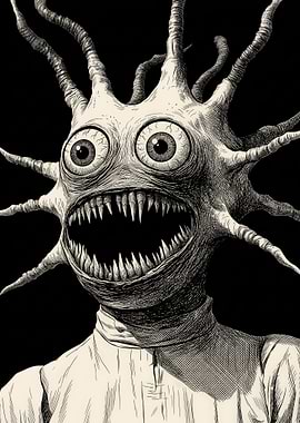 Surreal Spiky Monster Portrait
