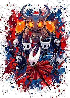 Hollow Knight Characters Watercolor Art