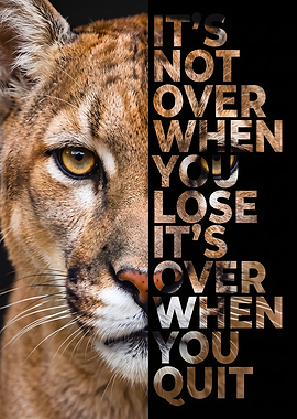 Inspirational Cougar Quote Poster