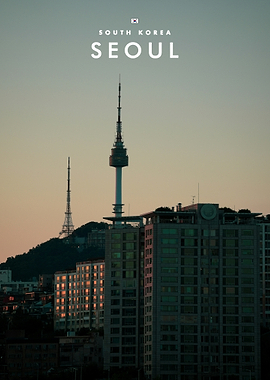 Seoul Cityscape with N Seoul Tower