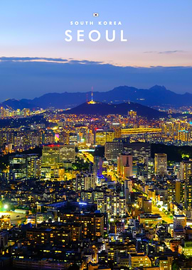 Seoul South Korea Cityscape at Dusk