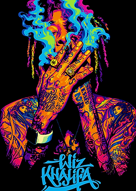 Wiz Khalifa Neon Pop Art Portrait
