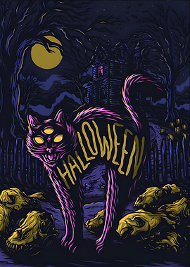 Cat halloween Illustration