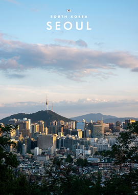 Seoul South Korea Cityscape Poster