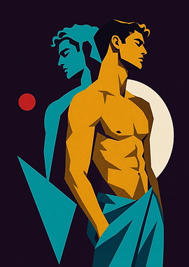 Stylized Dual Male Portrait Illustration