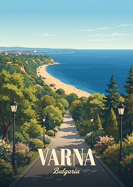 Varna Bulgaria Travel Poster