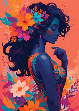 Floral Portrait of a Woman